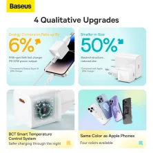 Сетевое зарядное устройство Baseus GaN5 Fast Charger 1C PD3.0 20W Type-C 3A Белый