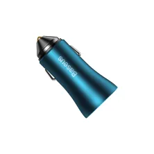 Автомобильное зарядное устройство Baseus Golden Contactor Max Dual Fast Charger Car Charger 60W USB+Type-C Голубой