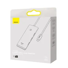 USB-хаб Baseus 4in1 Lite Series 4-Port Type-C HUB Adapter Type-C to USB3.0*4 кабель 2м Чорний