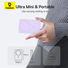 УМБ Baseus EnerFill FM11 Ultra-Mini Magnetic 2in1 10000mAh 22.5W 3A QC3.0+PD3.0 з Бездротовою зарядкою Qi 15W Фіолетовий