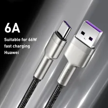 Кабель Baseus Cafule Metal Data Cable USB to Type-C 66W 11V 6A 1m Чорний