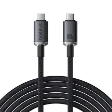 Кабель Baseus Crystal Shine USB3.2 Full Featured Fast Charging Data Cable Type-C to Type-C 100W 4K@60Hz 20Gbps 1.5m Чорний