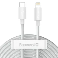 Кабель Baseus Simple Wisdom Series Fast Charging Data Cable Type-C to Lightning PD 20W 1.5m Набор 2 шт Белый