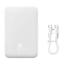 УМБ Baseus Magnetic Mini Wireless Fast Charge 2in1 20000mAh 20W 3A QC3.0+PD3.0 з Бездротовою зарядкою Qi 15W Білий