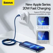 Кабель Baseus Crystal Shine Series Fast Charging Data Cable Type-C to Lightning PD 20W 1.2m Синій