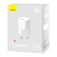 Сетевое зарядное устройство Baseus GaN5 Fast Charger 1C PD3.0 20W Type-C 3A Белый