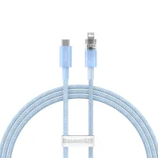 Кабель Baseus Explorer Series with Smart Temperature Control Fast Charging Data Cable Type-C to Lightning PD 20W 1m Блакитний