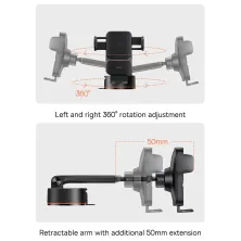 Беспроводное автомобильное зарядное устройство Baseus Wisdom Auto Alignment Car Mount Wireless Charger Suction Base с технологией Qi 15W Черный