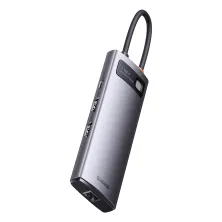 USB-хаб Baseus 7in1 Metal Gleam 7-Port Type-C HUB Adapter Type-C to USB3.0*3, Type-C(PD)*1, 4KHDMI*2, RJ45 Сірий