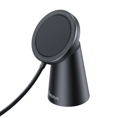 Бездротовий зарядний пристрій Baseus Simple Magnetic Stand з функцією MagSafe і Qi 15W Чорний