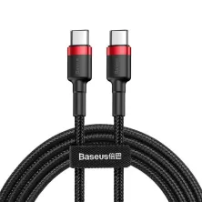 Кабель Baseus Cafule Flash Charging Data Line Cable Type-C to Type-C PD 2.0 QC 3.0 60W 20V 3A 2m Чорно-Червоний