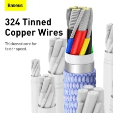 Кабель Baseus Crystal Shine Series Fast Charging Data Cable Type-C to Type-C 100W 20V 5A 1.2m Фіолетовий
