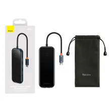 USB-хаб Baseus 6in1 AcmeJoy 6-Port Type-C HUB Adapter Type-C to USB3.0*2, USB2.0*1, Type-C*1, 4KHDMI, RJ45 Сірий
