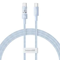Кабель Baseus Gem Series Fast Charging Data Cable Type-C to Type-C 100W 20V 5A 1m Голубой