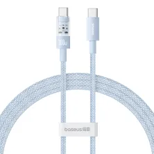 Кабель Baseus Gem Series Fast Charging Data Cable Type-C to Type-C 100W 20V 5A 1m Голубой