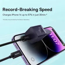 Сетевое зарядное устройство Baseus GaN5 Fast Charger 1C PD3.0 30W Type-C 3A Фиолетовый