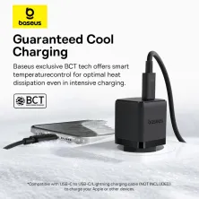 Сетевое зарядное устройство Baseus Palm Fast Charger 1C PD3.0 20W Type-C 3A + Кабель Type-C to Type-C 60W 20V/3A 1м Черный