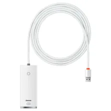 USB-хаб Baseus 4in1 Lite Series 4-Port Type-A HUB Adapter Type-A to USB3.0*4 кабель 2м Білий