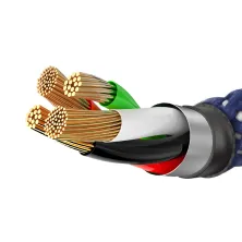 Кабель Baseus C-shaped Light Intelligent power-off Cable USB to Lightning 2.4A 1m Синій