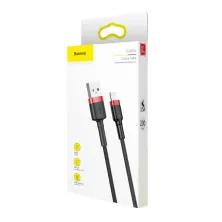 Кабель Baseus Cafule Cable USB to Lightning 1.5A 2m Чорно-Червоний