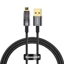Кабель Baseus Explorer Series Auto Power-Off Fast Charging Data Cable USB to Lightning 2.4A 1m Черный