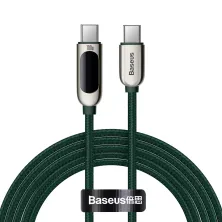 Кабель Baseus Display Series Fast Charging Data Cable Type-C to Type-C 100W 20V 5A 2m Зелений