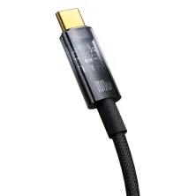 Кабель Baseus Explorer Series Auto Power-Off Fast Charging Data Cable Type-C to Type-C 100W 20V 5A 1m Черный