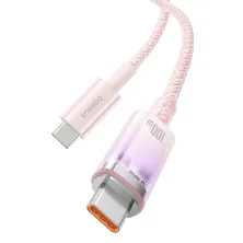 Кабель Baseus Explorer Series with Smart Temperature Control Fast Charging Data Cable Type-C to Type-C 100W 20V 5A 2m Рожевий