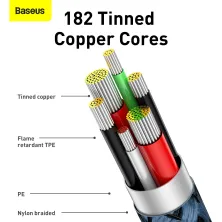 Кабель Baseus Legend Series Fast Charging Data Cable USB to Type-C 66W 11V 6A 1m Синій