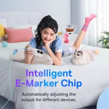 Кабель Baseus Explorer Series with Smart Temperature Control Fast Charging Data Cable Type-C to Type-C 100W 20V 5A 2m Блакитний