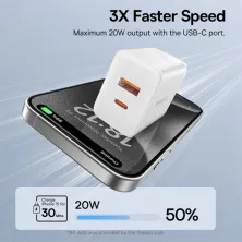 Мережевий зарядний пристрій Baseus Cube Fast Charger QC3.0+PD3.0 20W USB+Type-C 3A Білий