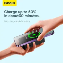 УМБ Baseus Magnetic Mini Wireless Fast Charge 2in1 20000mAh 20W 3A QC3.0+PD3.0 з Бездротовою зарядкою Qi 15W Чорний