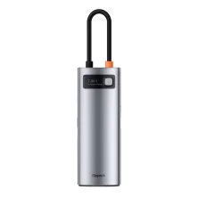 USB-хаб Baseus 7in1 Metal Gleam 7-Port Type-C HUB Adapter Type-C to USB3.0*2, Type-C(PD)*1, Type-C*1, 4KHDMI, TF, SD Сірий