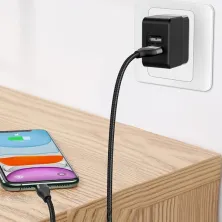 Кабель Baseus Dual Output Cafule 2-in-1 Fast Charging Data Cable USB + Type-C to Lightning 18W 1m Черный