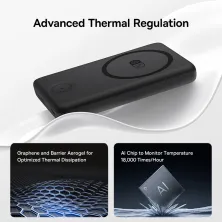 УМБ Baseus EnerFill FT11 Qi Magnetic 10000mAh 27W с зарядкой для Apple Watch и функцией MagSafe и Qi 15W Черный