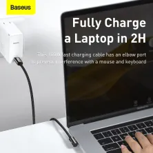 Кабель Baseus Legend Series Elbow Fast Charging Data Cable Type-C to Type-C 100W 20V 5A 1m Чорний