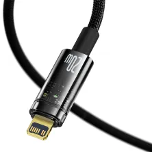 Кабель Baseus Explorer Series Auto Power-Off Fast Charging Data Cable Type-C to Lightning PD 20W 1m Чорний