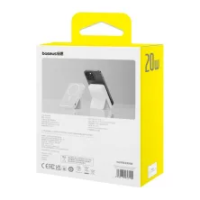УМБ Baseus MagPro Magnetic Bracket Wireless Fast Charge 5000mAh 20W 2.4A QC3.0+PD3.0 з Бездротовою зарядкою Qi 15W Білий