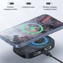 Бездротовий зарядний пристрій з кулером Baseus MagPro II Series Ultra-Thin Magnetic Phone Cooler з функцією MagSafe та Qi 15W Чорний