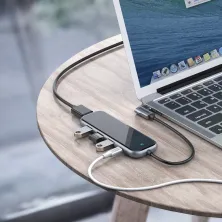 USB-хаб Baseus 5in1 Multi-functional 5-Port Type-C HUB Adapter Type-C to USB3.0*3, Type-C(PD)*1, 4KHDMI Сірий