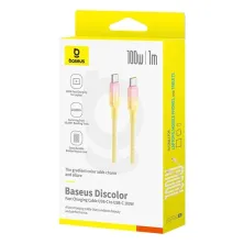 Кабель Baseus Discolor Series Fast Charging Data Cable Type-C to Type-C 100W 20V 5A 1m Жовтий