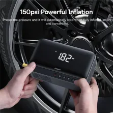 Пускозарядное устройство Бустер Baseus Super Energy 4in1 12V 6000mAh 600A с функцией Павербанка 5V/3A и Компрессора Черный
