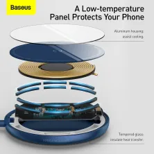 Бездротовий зарядний пристрій Baseus Simple Mini Magnetic з функцією MagSafe і Qi 15W Синій