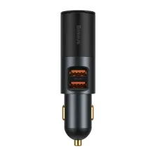 Автомобильное зарядное устройство Baseus Share Together Fast Charge Car Charger 120W 2USB + 1 Прикуриватель Серый