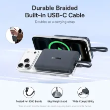 УМБ Baseus EnerFill FM11 Qi Magnetic 10000mAh 30W с функцией MagSafe и Qi 15W и встроенным кабелем Type-C 30W Черный