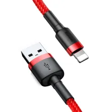 Кабель Baseus Cafule Cable USB to Lightning 2.4A 1m Червоний