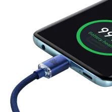 Кабель Baseus Crystal Shine Series Fast Charging Data Cable Type-C to Type-C 100W 20V 5A 1.2m Синий