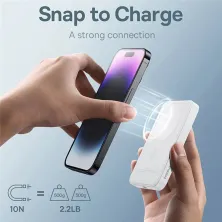 УМБ Baseus Magnetic Mini Wireless Fast Charge 2in1 5000mAh 20W 2.4A QC3.0+PD3.0 з Бездротовою зарядкою Qi 15W Білий