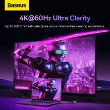 HDMI Світч розгалужувач Baseus AirJoy 2in1 Bidirectional HDMI to 4KHDMI*2 Switch кабель 1м Чорний