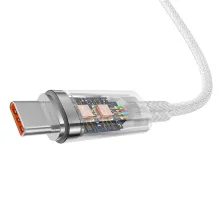 Кабель Baseus Explorer Series with Smart Temperature Control Fast Charging Data Cable Type-C to Type-C 100W 20V 5A 2m Белый